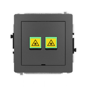 Mechanizm gniazda światłowodowego/optycznego podwójnego, bez pola opisowego Karlik seria DECO 28DGOPBO-2 kolor grafitowy mat