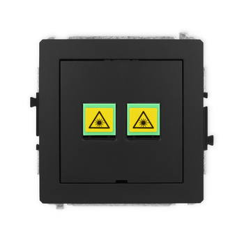 Mechanizm gniazda światłowodowego/optycznego podwójnego, bez pola opisowego Karlik seria DECO 12DGOPBO-2 kolor czarny mat