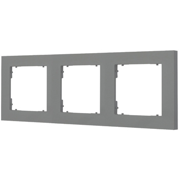 Ramka uniwersalna potrójna kwadratowa z tworzywa Karlik seria MINI 27MR-3 kolor szary mat