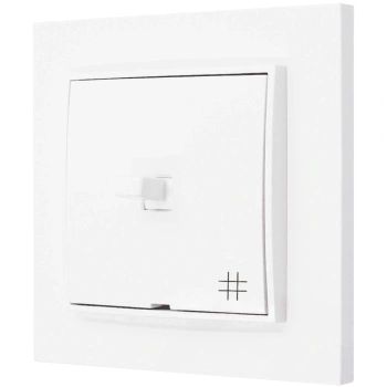 Włącznik krzyżowy w stylu USA ramka kwadratowa seria Mini kolor biały mat