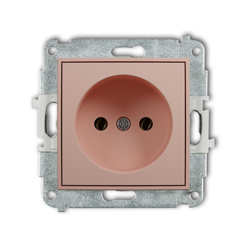 Mechanizm gniazda pojedynczego bez uziemienia 2P bez przesłon torów prądowych Karlik seria MINI 62MGP-1 kolor łososiowy