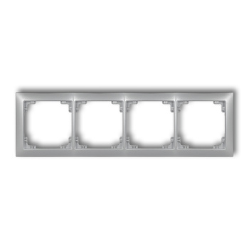 Ramka uniwersalna poczwórna z tworzywa DECO Soft Karlik seria DECO 7DRSO-4 kolor srebrny metalik