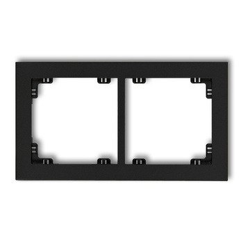 Ramka uniwersalna podwójna z tworzywa Karlik seria DECO 12DR-2 kolor czarny mat