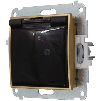 Gniazdo hermetyczne bez ramki karlik mini kolor czarny mat/złoty