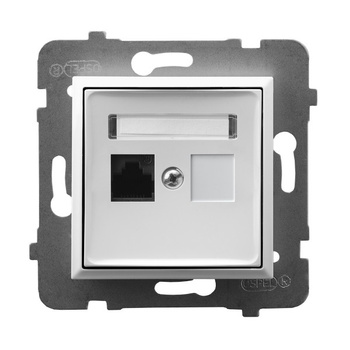 Gniazdo komputerowe pojedyncze, kat. 5e MMC seria ARIA kolor Biały symbol GPK-1U/K/m/00