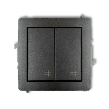 Mechanizm łącznika podwójnego krzyżowego Karlik seria DECO 11DWP-66 kolor grafitowy