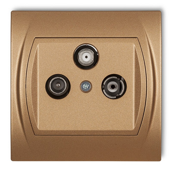 Gniazdo abonenckie RTV-SAT końcowe 1,5dB Karlik seria LOGO 8LGS kolor złoty metalik