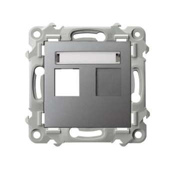 Obudowa gniazda pojedynczego typu Keystone prosta seria SZAFIR kolor Szary mat symbol GPK-1Z/p/70
