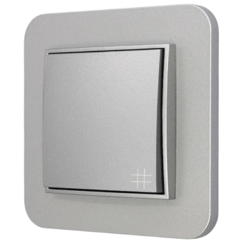 Włącznik krzyżowy z ramką zaokrągloną seria MINI kolor srebrny