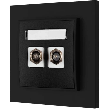 Gniazdo antenowe 2x z ramką karlik mini kolor czarny mat