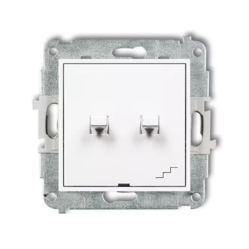 Mechanizm łącznika jednobiegunowego ze schodowym w stylu amerykańskim osobne zasilanie Karlik seria ICON IWPUS-10.2 kolor biały