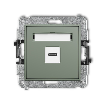 Mechanizm gniazda pojedynczego 1xUSB C-C Karlik seria MINI 61MGUSB-7 kolor szałwiowy