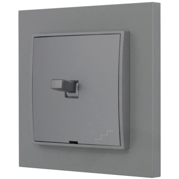 Włącznik schodowy w stylu USA ramka kwadratowa seria Mini kolor szary mat