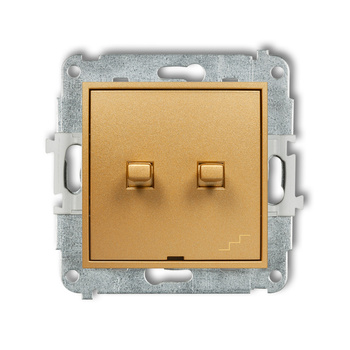 Mechanizm łącznika jednobiegunowego ze schodowym osobne zasilanie w stylu amerykańskim Karlik seria ICON 29IWPUS-10.2 kolor złoty