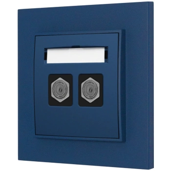 Gniazdo antenowe 2x z ramką kwadratową seria MINI kolor navy blue