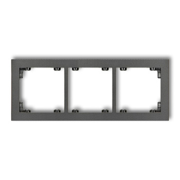 Ramka uniwersalna potrójna z tworzywa Karlik seria DECO 11DR-3 kolor grafitowy