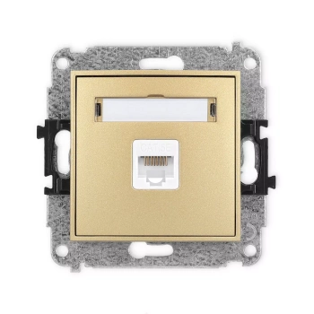 Mechanizm gniazda komputerowego pojedynczego 1xRJ45, kat. 5e, 8-stykowy Karlik seria ICON 29IGK-1 kolor złoty