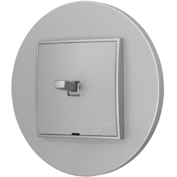 Włącznik schodowy w stylu USA ramka okrągła seria Mini kolor srebrny
