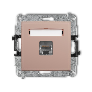 Mechanizm gniazda komputerowego pojedynczego 1xRJ45, kat. 5e, ekranowany, 8-stykowy Karlik seria ICON 62IGK-1e kolor łososiowy