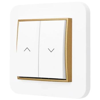 Włącznik roletowy z blokadą z ramką zaokrągloną seria MINI kolor biały złoty