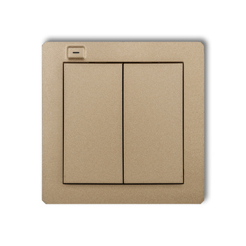 Nadajnik 2-klawiszowy 4-kanałowy do systemu Exta Free Karlik seria DECO 8DEF-2 kolor złoty metalik