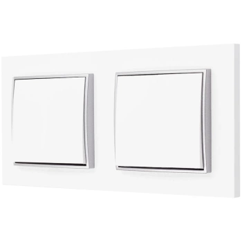 Włącznik światła Dwa pojedyncze karlik mini kolor biały/srebrny