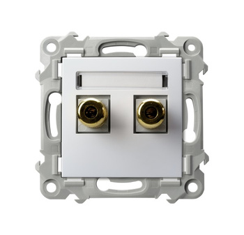 Gniazdo głośnikowe pojedyncze seria SZAFIR kolor Biały symbol GGN-1Z/m/00