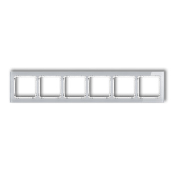 Ramka uniwersalna sześciokrotna - efekt szkła ramka: szara; spód: biały Karlik seria DECO 15-0-DRS-6 kolor szary