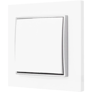 Włącznik pojedynczy z ramką karlik mini kolor biały/srebrny