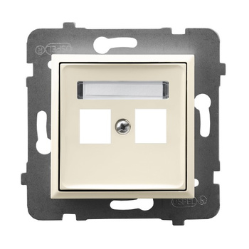 Obudowa gniazda podwójnego typu Keystone prosta seria ARIA kolor Ecru symbol GPK-2U/p/27