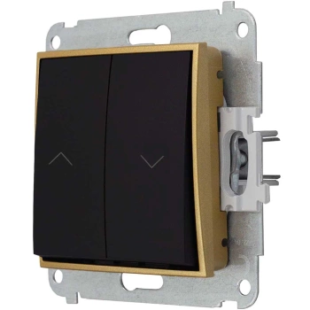 Włącznik roletowy z blokadą bez ramki kolor czarny mat/złoty