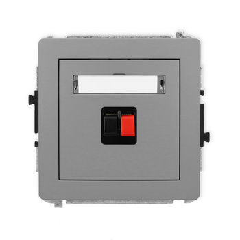 Mechanizm gniazda głośnikowego pojedynczego Karlik seria DECO 27DGG-1 kolor szary mat