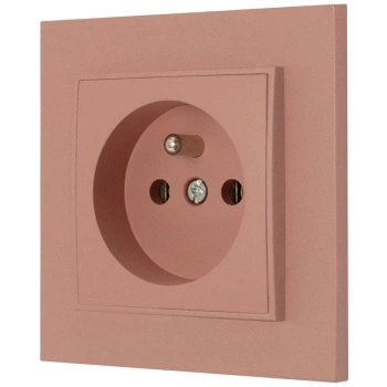 Gniazdo pojedyncze z ramką kwadratową seria MINI kolor łososiowy