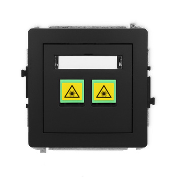 Mechanizm gniazda światłowodowego/optycznego podwójnego Karlik seria DECO 12DGOP-2 kolor czarny mat