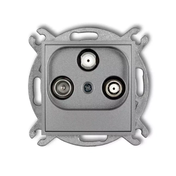 Mechanizm gniazda abonenckiego 2 wyjścia SAT + TV Karlik seria ICON 7IGSN kolor srebrny metalik