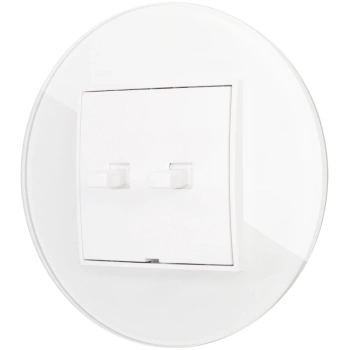 Włącznik roletowy w stylu USA ramka okrągła efekt szkła seria ICON kolor biały