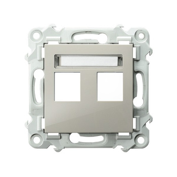 Obudowa gniazda podwójnego typu Keystone prosta seria SZAFIR kolor Kaszmirowy beż symbol GPK-2Z/p/83