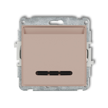 Mechanizm łącznika hotelowego podwójnego podświetlenie białe Karlik seria ICON 62ISH-2.1 kolor łososiowy