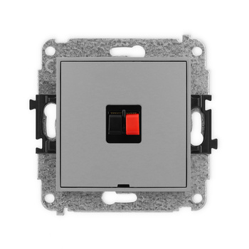 Mechanizm gniazda głośnikowego pojedynczego, bez pola opisowego Karlik seria ICON 27IGGBO-1 kolor szary mat