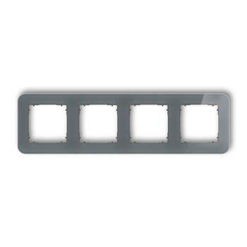 Ramka uniwersalna poczwórna zaokrąglona - efekt szkła ramka: grafitowa spód: grafitowy mat Karlik seria ICON 28-28-IRSZ-4 kolor grafitowy