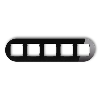Ramka uniwersalna pięciokrotna okrągła - efekt szkła ramka: czarna spód: czarny Karlik seria ICON 12-12-IRSO-5 kolor czarny
