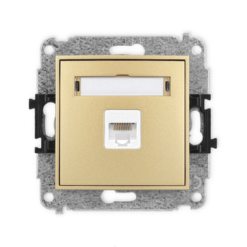 Mechanizm gniazda komputerowego pojedynczego 1xRJ45, kat. 5e, 8-stykowy Karlik seria ICON 29IGK-1 kolor złoty