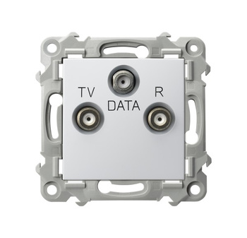 Gniazdo RTV-DATA seria SZAFIR kolor Biały symbol GPA-ZD/m/00