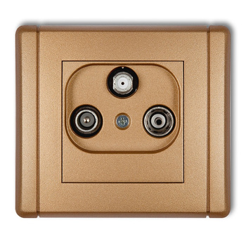 Gniazdo abonenckie RTV-SAT końcowe multimedialne Internet Karlik seria FLEXI 8FGM kolor złoty metalik