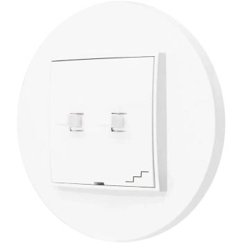 Włącznik schodowy podwójny w stylu USA ramka okrągła seria Mini kolor biały