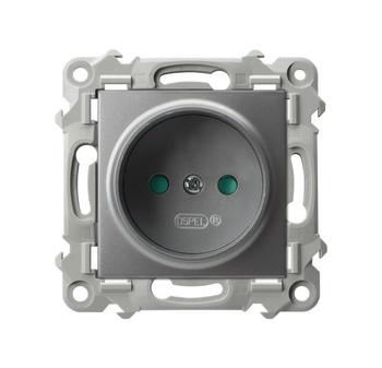 Gniazdo pojedyncze z przesłonami torów prądowych seria SZAFIR kolor Szary mat symbol GP-1ZP/m/70