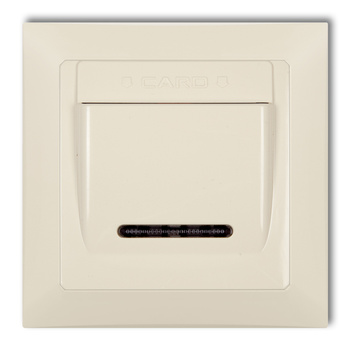 Łącznik hotelowy z ramką uniwersalną pojedynczą z tworzywa DECO Soft Karlik seria DECO 1DSHSO-1 kolor beżowy