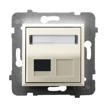 Obudowa gniazda pojedynczego typu Keystone skośna seria ARIA kolor Ecru symbol GPK-1US/p/27