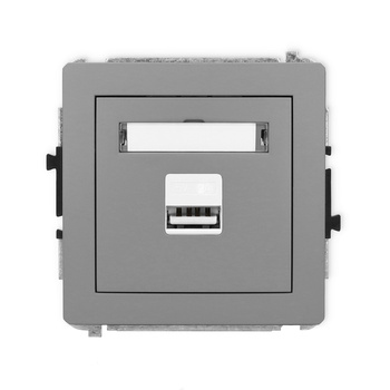 Mechanizm ładowarki USB pojedynczej USB A, 10W max., 5V, 2A Karlik seria DECO 27DCUSB-3 kolor szary mat