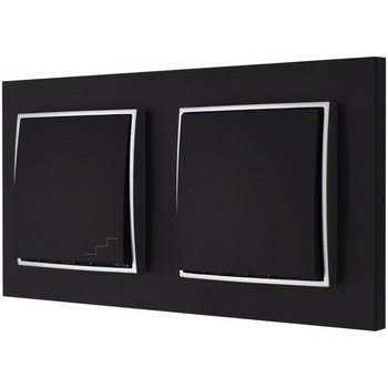 Włącznik światła pojedynczy i schodowy kolor czarny mat/srebrny